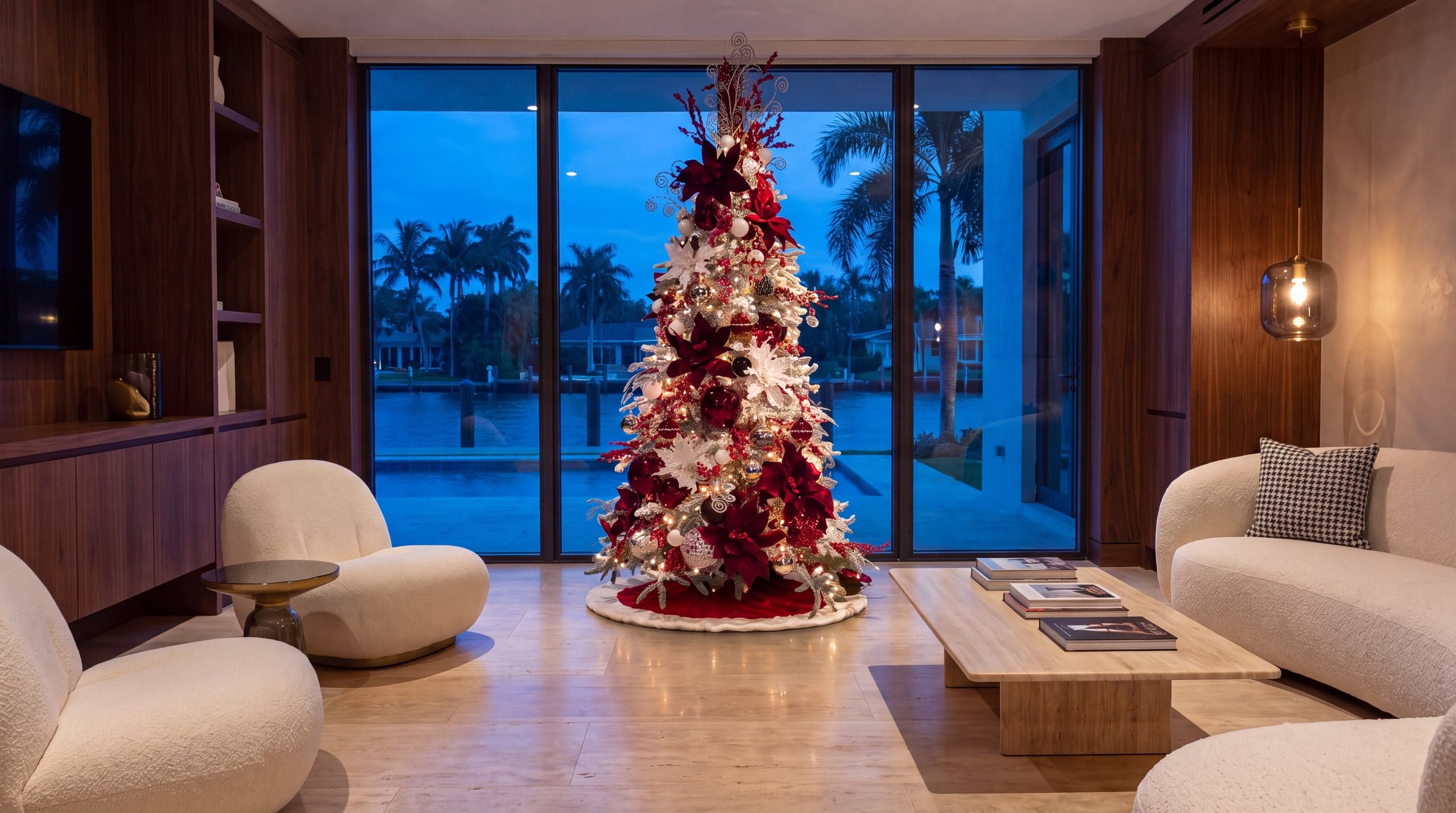 Velvet Christmas Tree — installed by the studio